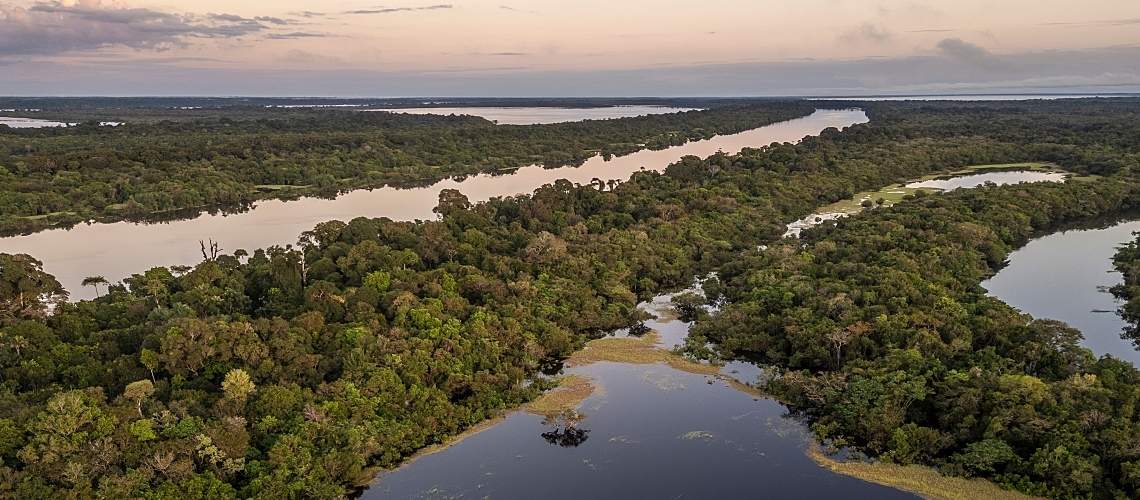 Aerial view of a river.