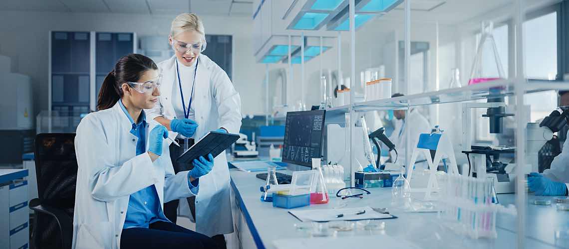 Women working in a modern laboratory