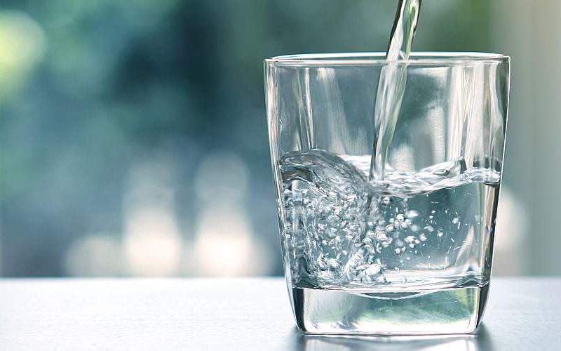 Close-up photo of water glass