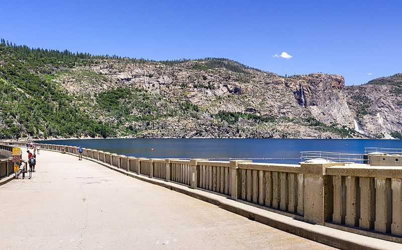 View of a dam in California that's a source of drinking water.