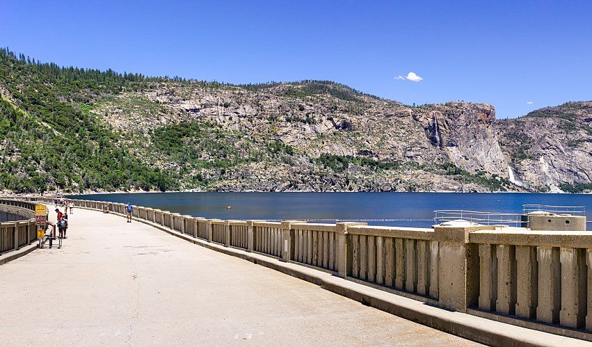 View of a dam in California that's a source of drinking water.