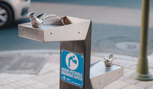 A street water fountain