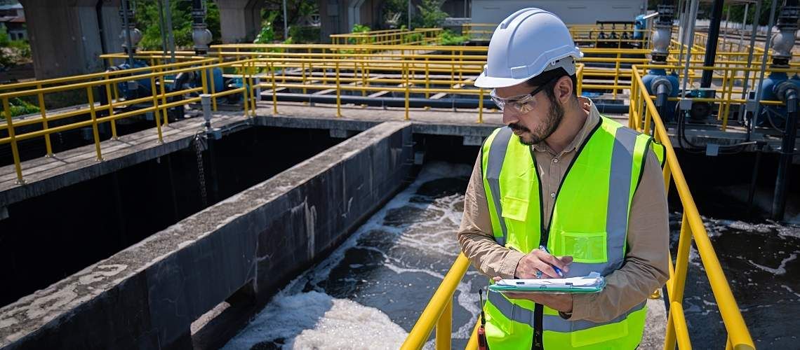 Technician conducts wastewater testing to detect harmful pathogens and substances
