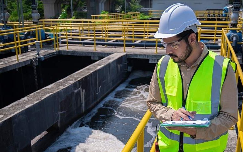 Technician conducts wastewater testing to detect harmful pathogens and substances