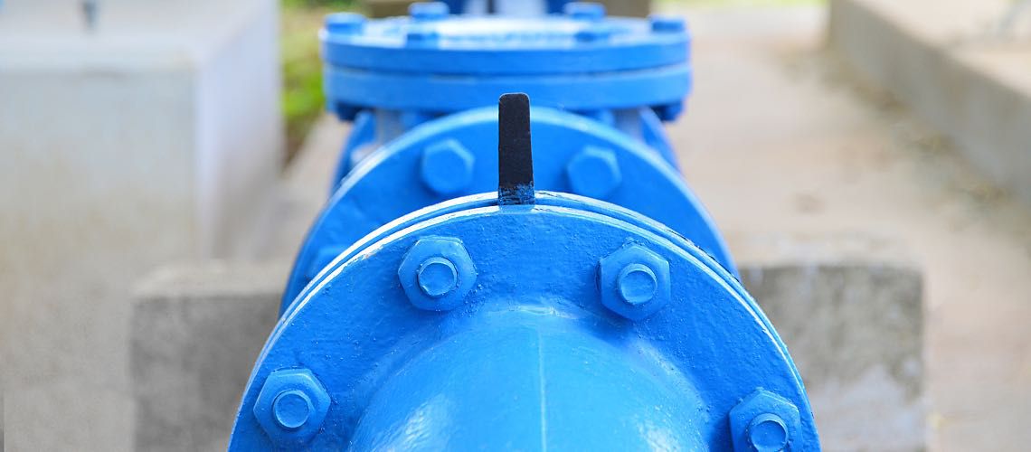 Close-up of drinking water pipes.