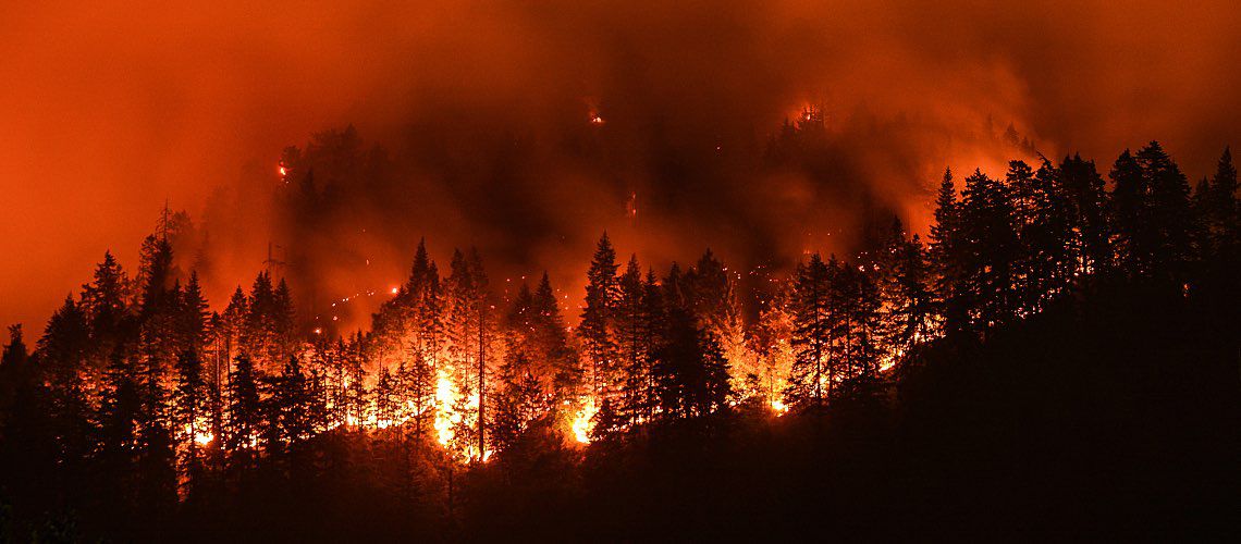 Wildfires burning in Oregon.