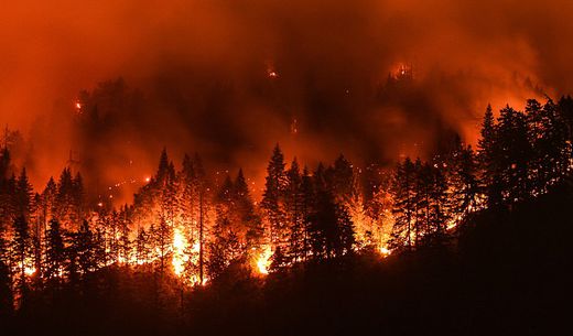 Wildfires burning in Oregon.