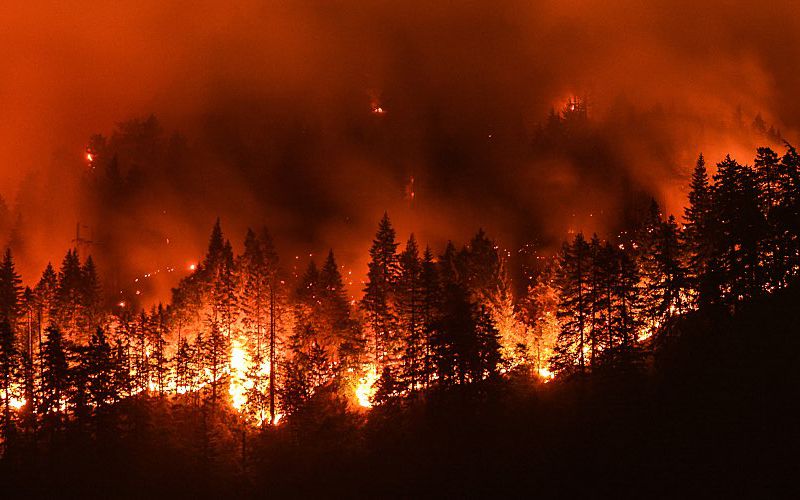 Wildfires burning in Oregon.