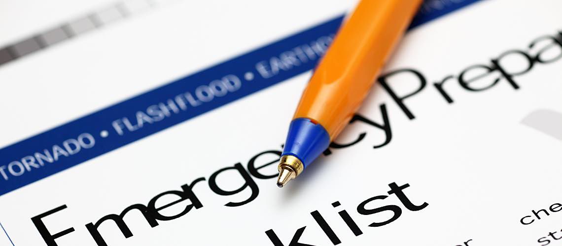 An emergency preparation checklist