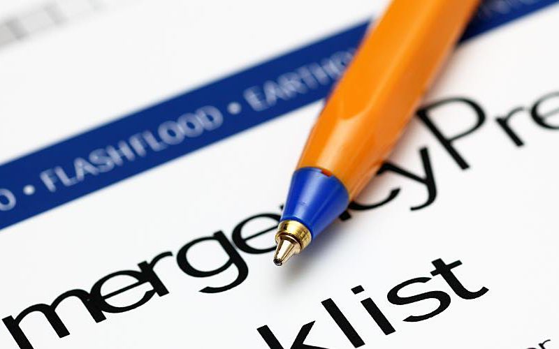 An emergency preparation checklist