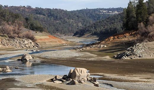 Low water levels along a river.