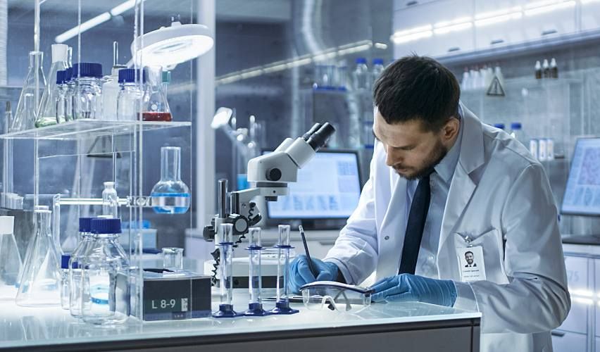 Laboratory technician working in a water lab.