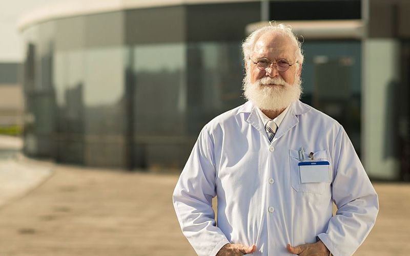 Lab manager standing in front of a water lab.