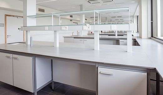 A water testing lab table.