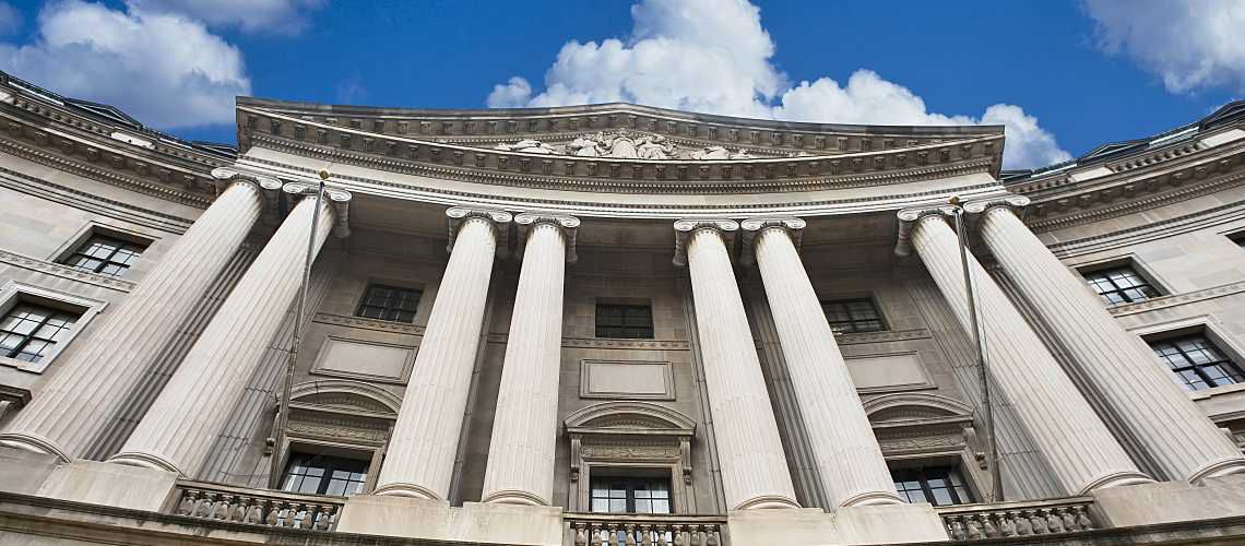 Front view of the EPA headquarters building, where quality control regulations are penned
